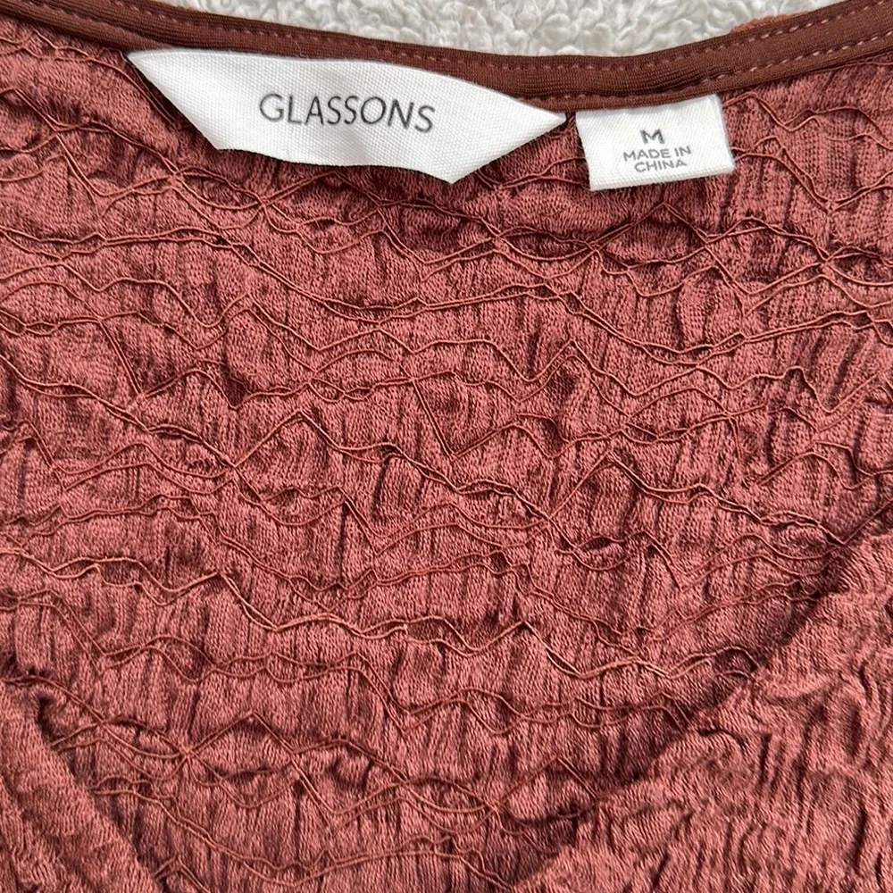 Glassons | Brown Crinkle Top